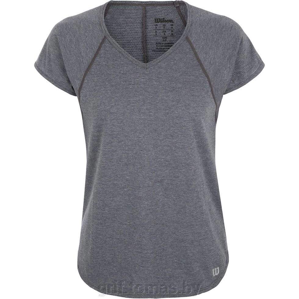 Футболка спортивная женская Wilson Training V-Neck Tee Women (серый) (арт. WRA775903) от компании Интернет-магазин товаров для спорта и туризма ГРИФ-СПОРТ - фото 1