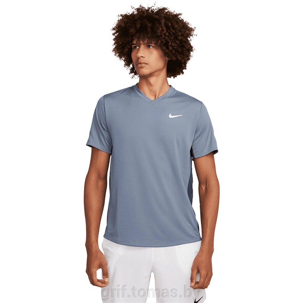 Футболка теннисная мужская Nike Court Dri-FIT Victory (синий) (арт. CV2982-494) от компании Интернет-магазин товаров для спорта и туризма ГРИФ-СПОРТ - фото 1