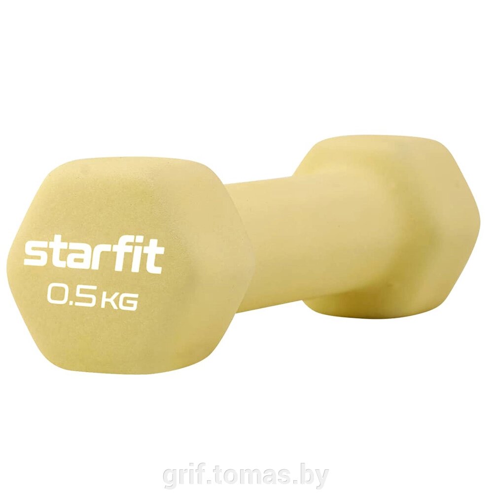 Гантели неопреновые Starfit 0.5 кг (пара) (арт. DB-201-0,5-YP) от компании Интернет-магазин товаров для спорта и туризма ГРИФ-СПОРТ - фото 1