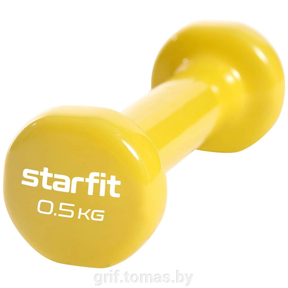 Гантели виниловые Starfit 0.5 кг (пара) (арт. DB-101-0,5-Y) от компании Интернет-магазин товаров для спорта и туризма ГРИФ-СПОРТ - фото 1