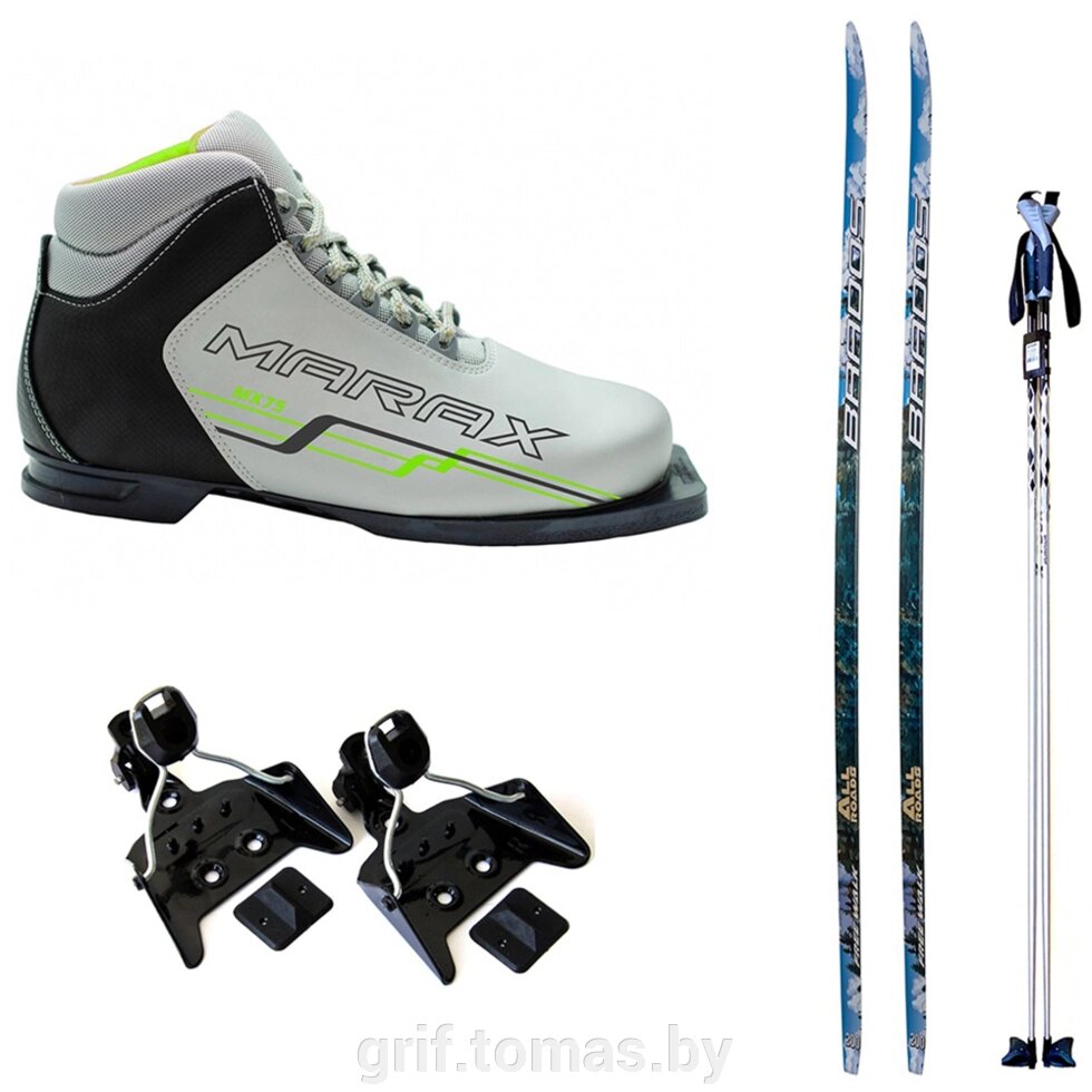 Комплект беговых лыж STC с палками Alu, креплением NN-75 и ботинками Marax MX-75 (арт. Kompl-N75-MX75-Alu) от компании Интернет-магазин товаров для спорта и туризма ГРИФ-СПОРТ - фото 1