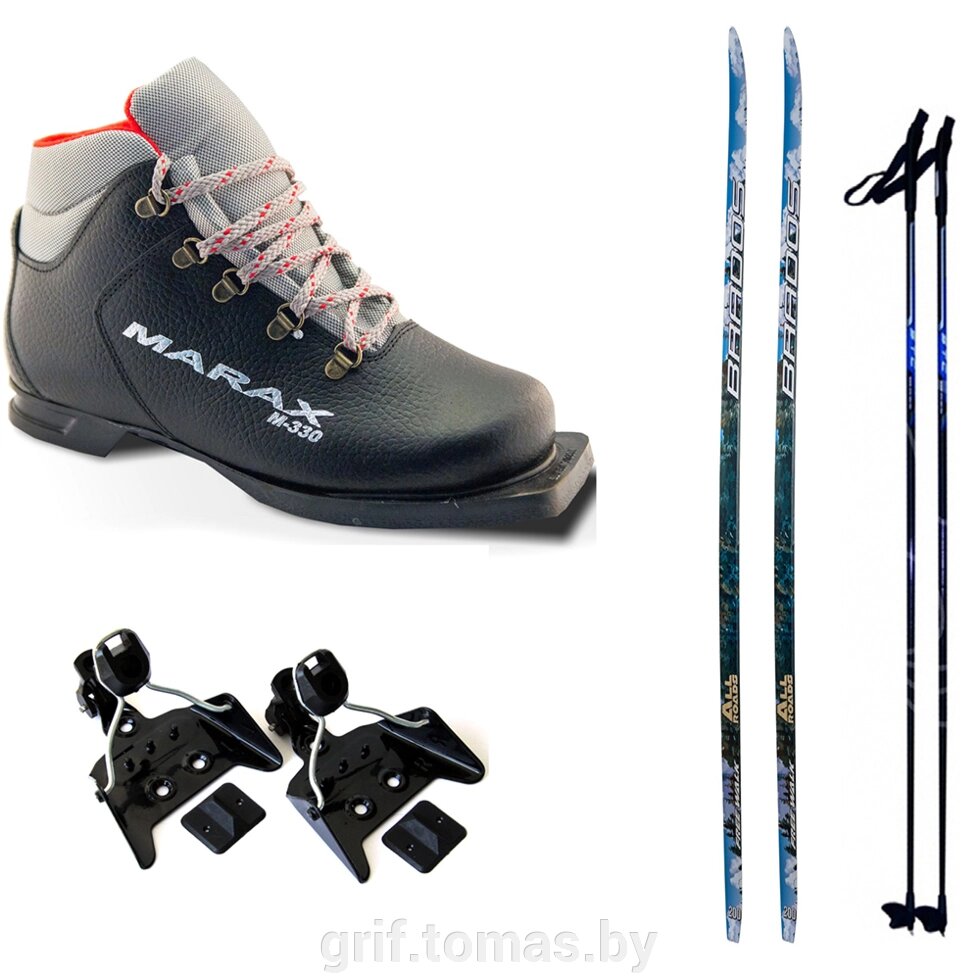 Комплект беговых лыж STC с палками, креплением NN-75 и ботинками Marax MNN (арт. Kompl-N75-MNN) от компании Интернет-магазин товаров для спорта и туризма ГРИФ-СПОРТ - фото 1