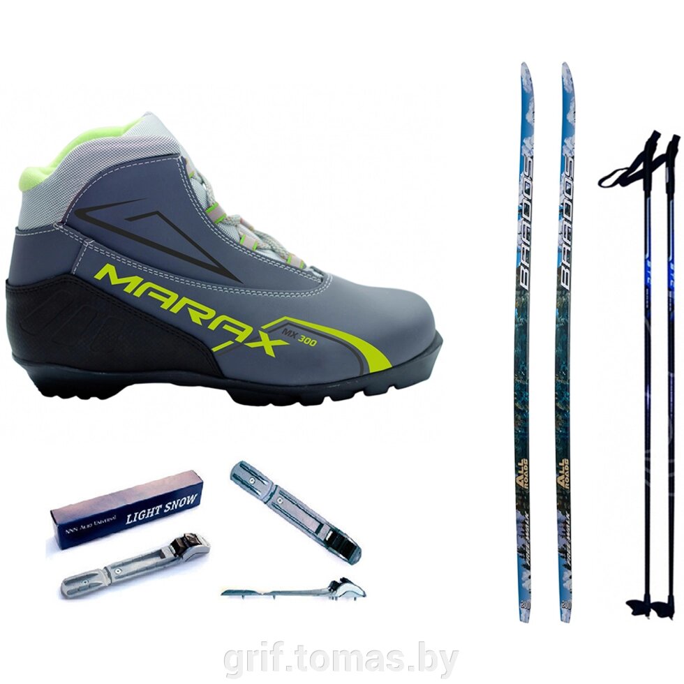 Комплект беговых лыж STC с палками, креплением NNN и ботинками Marax MXN-300 (арт. Kompl-NNN-300) от компании Интернет-магазин товаров для спорта и туризма ГРИФ-СПОРТ - фото 1