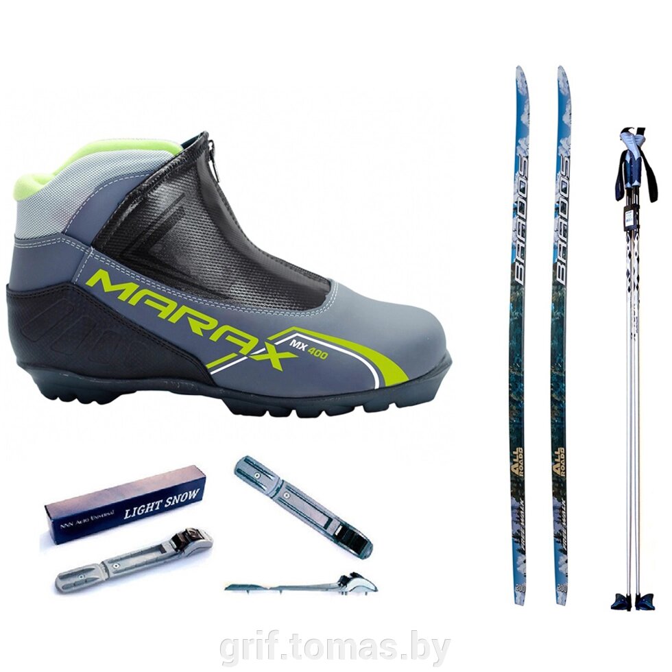 Комплект беговых лыж STC с палками, креплением NNN и ботинками Marax MXN-400 (арт. Kompl-NNN-400-Alu) от компании Интернет-магазин товаров для спорта и туризма ГРИФ-СПОРТ - фото 1