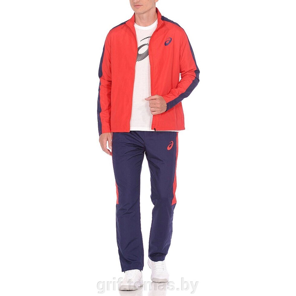 Костюм спортивный мужской Asics Lined Suit (красный/синий) (арт. 2051A027-600) от компании Интернет-магазин товаров для спорта и туризма ГРИФ-СПОРТ - фото 1