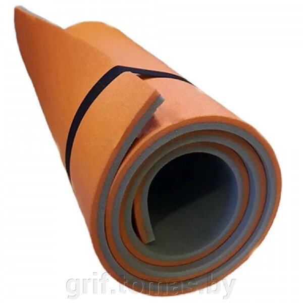 Коврик двухслойный Экофлекс 15 мм (оранжевый/серый) (арт. 85245771) от компании Интернет-магазин товаров для спорта и туризма ГРИФ-СПОРТ - фото 1