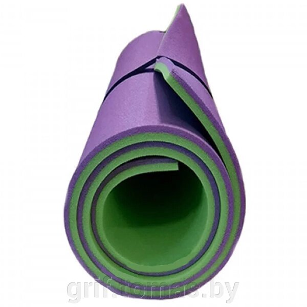Коврик двухслойный Экофлекс 15 мм (салатовый/фиолетовый) (арт. 85245791) от компании Интернет-магазин товаров для спорта и туризма ГРИФ-СПОРТ - фото 1