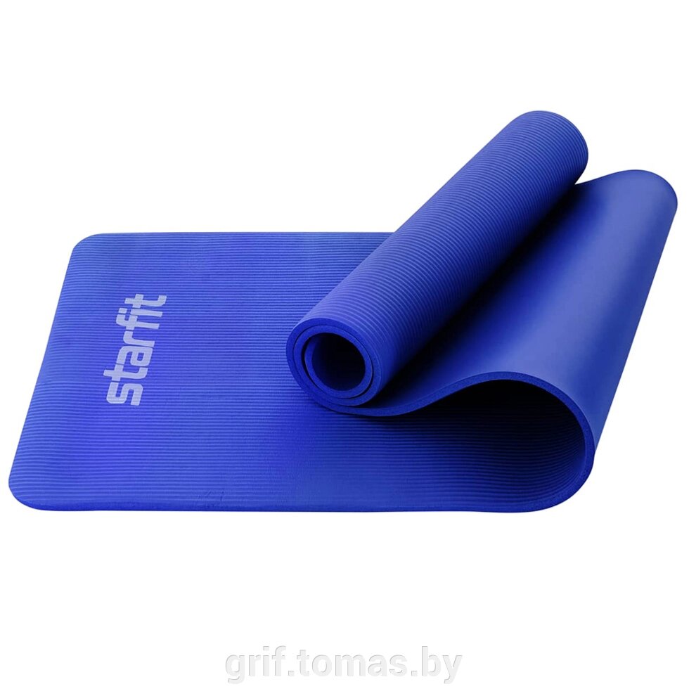 Коврик гимнастический для йоги Starfit NBR 12 мм (темно-синий)  (арт. FM-301-12-DBL) от компании Интернет-магазин товаров для спорта и туризма ГРИФ-СПОРТ - фото 1
