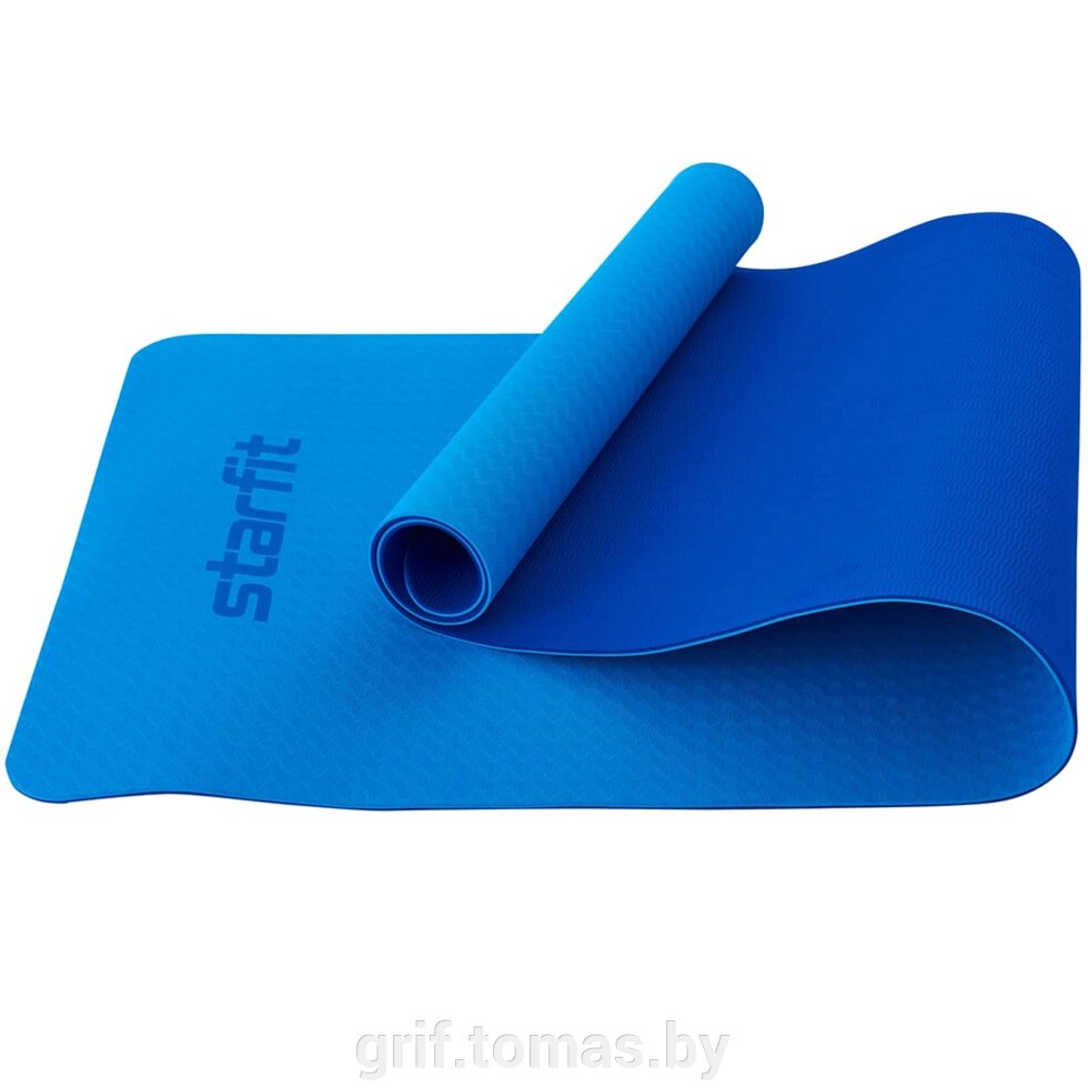 Коврик гимнастический для йоги Starfit ТРЕ 6 мм (синий/темно-синий)  (арт. FM-201-06-BLDBL) от компании Интернет-магазин товаров для спорта и туризма ГРИФ-СПОРТ - фото 1