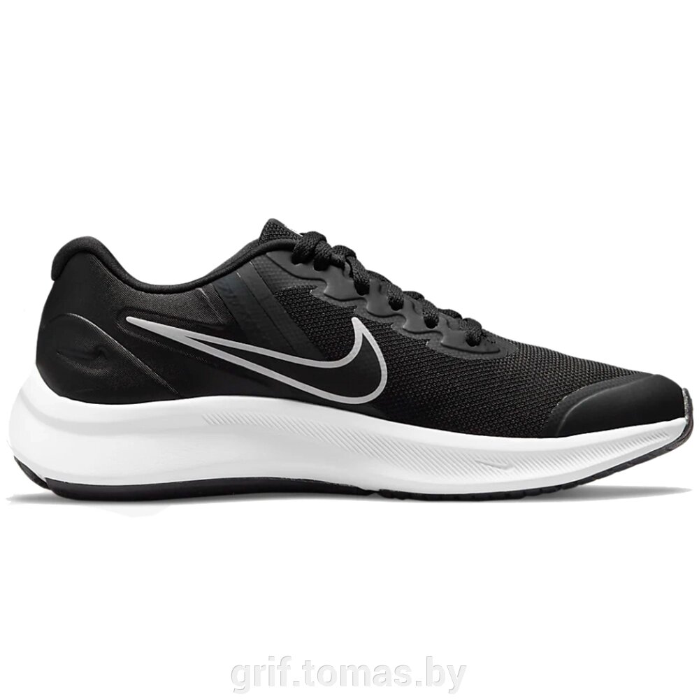 Кроссовки беговые подростковые Nike Star Runner 3 GS (черный/белый) (арт. DA2776-003) от компании Интернет-магазин товаров для спорта и туризма ГРИФ-СПОРТ - фото 1