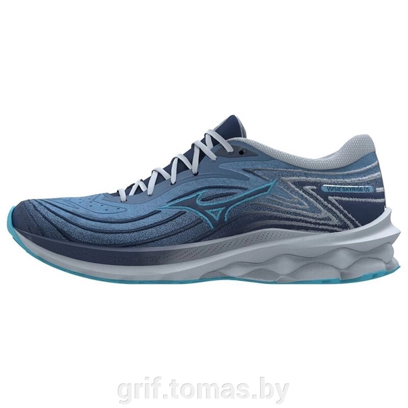 Кроссовки беговые женские Mizuno Skyrise 5 (синий/серый)  (арт. J1GD240971) от компании Интернет-магазин товаров для спорта и туризма ГРИФ-СПОРТ - фото 1