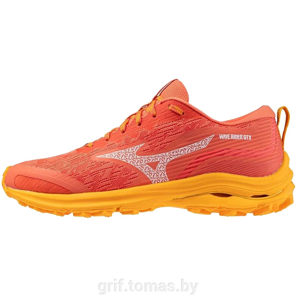 Кроссовки беговые женские Mizuno Wave Rider GTX (красный/оранжевый)  (арт. J1GD227972) от компании Интернет-магазин товаров для спорта и туризма ГРИФ-СПОРТ - фото 1