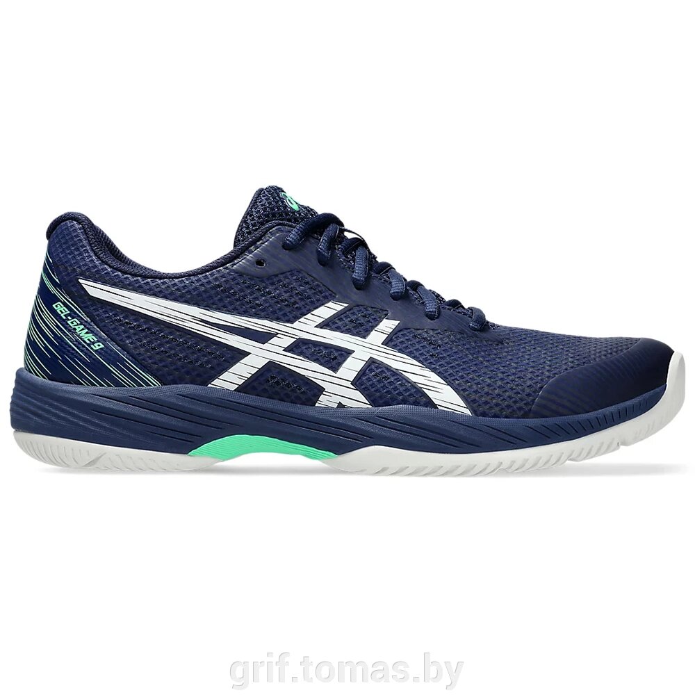 Кроссовки теннисные мужские Asics Gel-Game 9 (синий/белый) (арт. 1041A337-401) от компании Интернет-магазин товаров для спорта и туризма ГРИФ-СПОРТ - фото 1