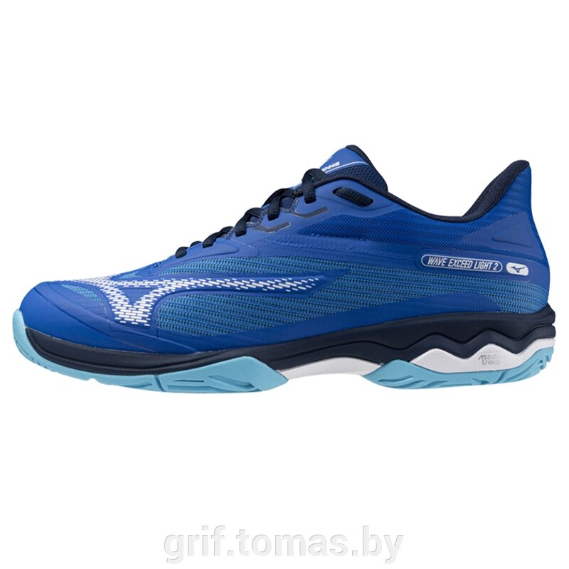 Кроссовки теннисные мужские Mizuno Wave Exceed Light 2 AC (синий)  (арт. 61GA231828) от компании Интернет-магазин товаров для спорта и туризма ГРИФ-СПОРТ - фото 1