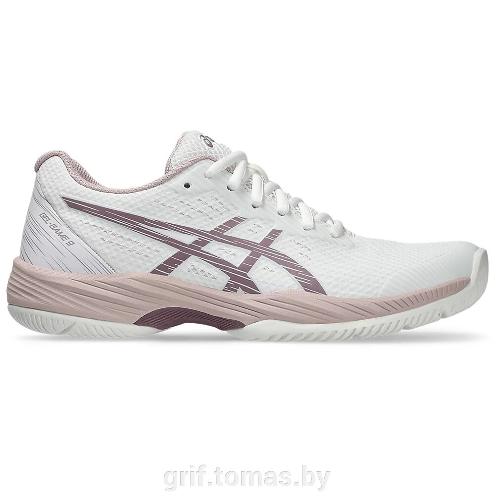 Кроссовки теннисные женские Asics Gel-Game 9 (белый/розовый) (арт. 1042A211-106) от компании Интернет-магазин товаров для спорта и туризма ГРИФ-СПОРТ - фото 1