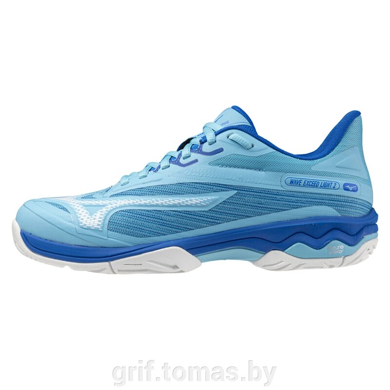 Кроссовки теннисные женские Mizuno Wave Exceed Light 2 AC (голубой)  (арт. 61GA231926) от компании Интернет-магазин товаров для спорта и туризма ГРИФ-СПОРТ - фото 1