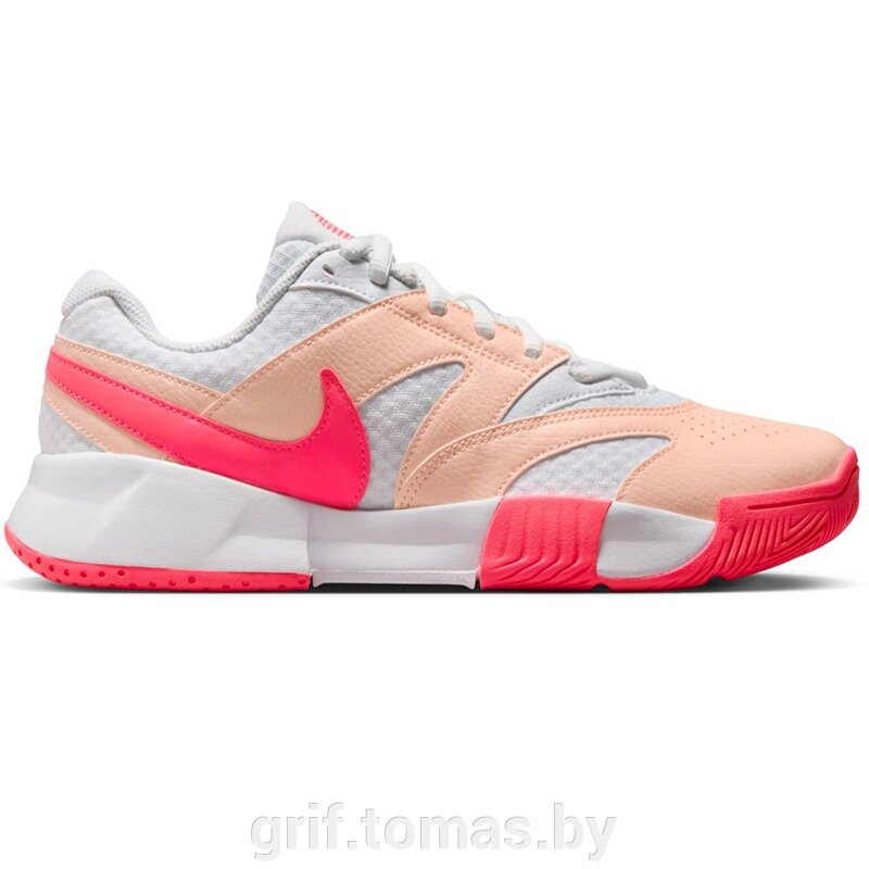 Кроссовки теннисные женские Nike Zoom Court Lite 4 (белый/розовый)  (арт. FD6575-101) от компании Интернет-магазин товаров для спорта и туризма ГРИФ-СПОРТ - фото 1