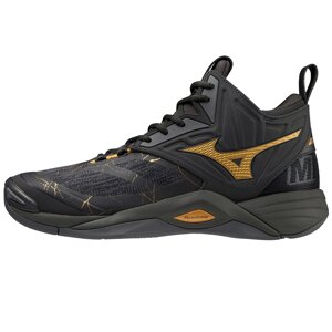 Кроссовки волейбольные Mizuno Wave Momentum 2 Mid (U) (черный/золотой) (арт. V1GA211741)