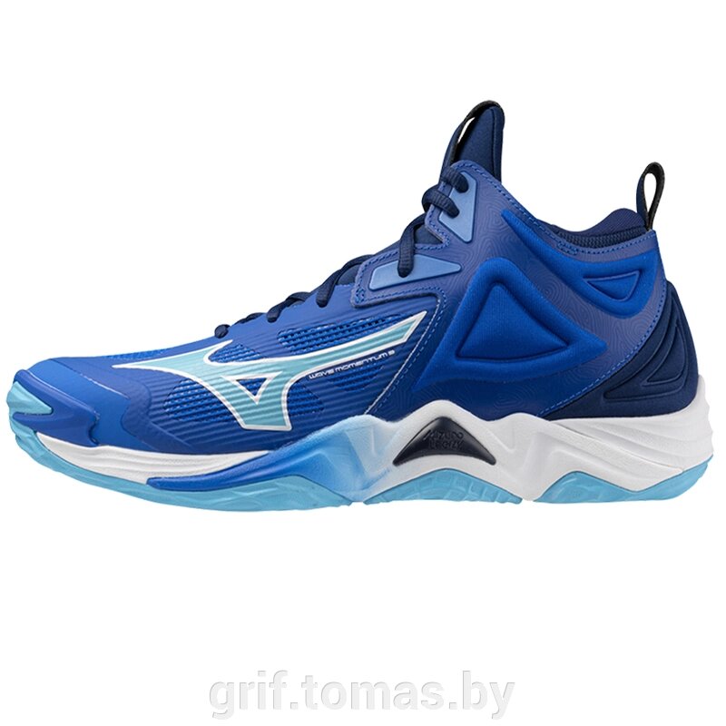 Кроссовки волейбольные Mizuno Wave Momentum 3 MID (U) (синий)  (арт. V1GA231701) от компании Интернет-магазин товаров для спорта и туризма ГРИФ-СПОРТ - фото 1