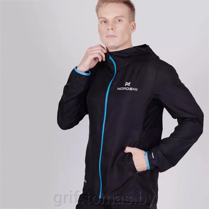 Куртка спортивная мужская Nordski Run (черный) (арт. NSM279100) от компании Интернет-магазин товаров для спорта и туризма ГРИФ-СПОРТ - фото 1