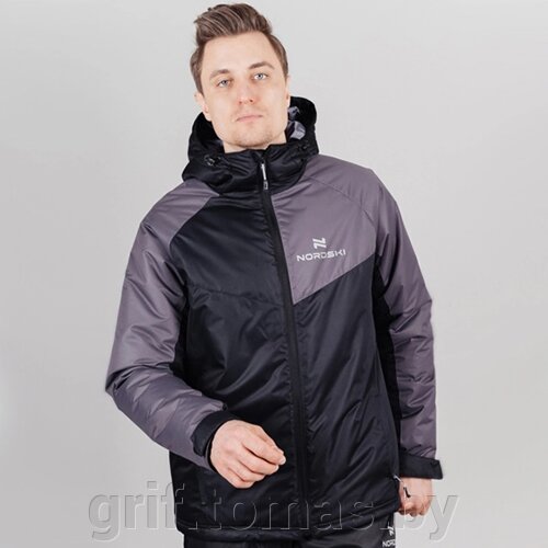 Куртка спортивная мужская утепленная Nordski Premium-Sport (черный/серый) (арт. NSM746201)