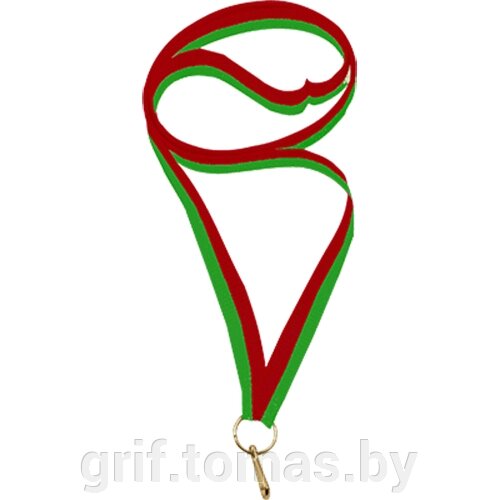 Ленточка для медали GTsport 10 мм (красный/зеленый) (арт. V8) от компании Интернет-магазин товаров для спорта и туризма ГРИФ-СПОРТ - фото 1