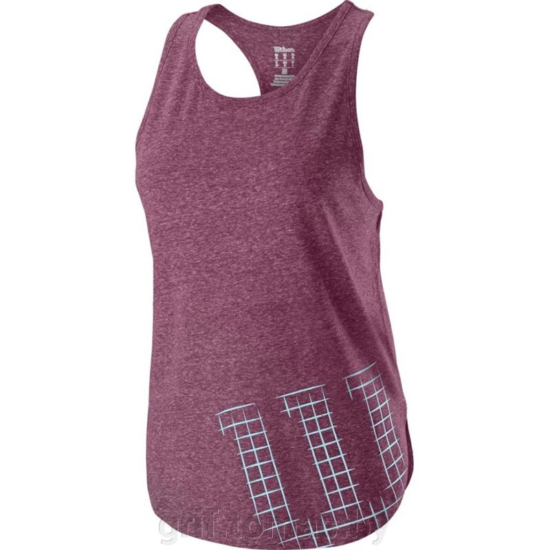 Майка спортивная женская Wilson Stencil Tech Tank Women (фиолетовый) (арт. WRA775603) от компании Интернет-магазин товаров для спорта и туризма ГРИФ-СПОРТ - фото 1