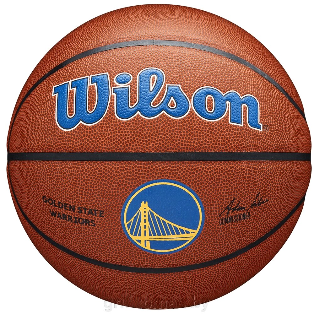 Мяч баскетбольный тренировочный Wilson NBA Team Alliance Golden State Warriors Indoor/Outdoor №7 (арт. WTB3100XBGOL) от компании Интернет-магазин товаров для спорта и туризма ГРИФ-СПОРТ - фото 1