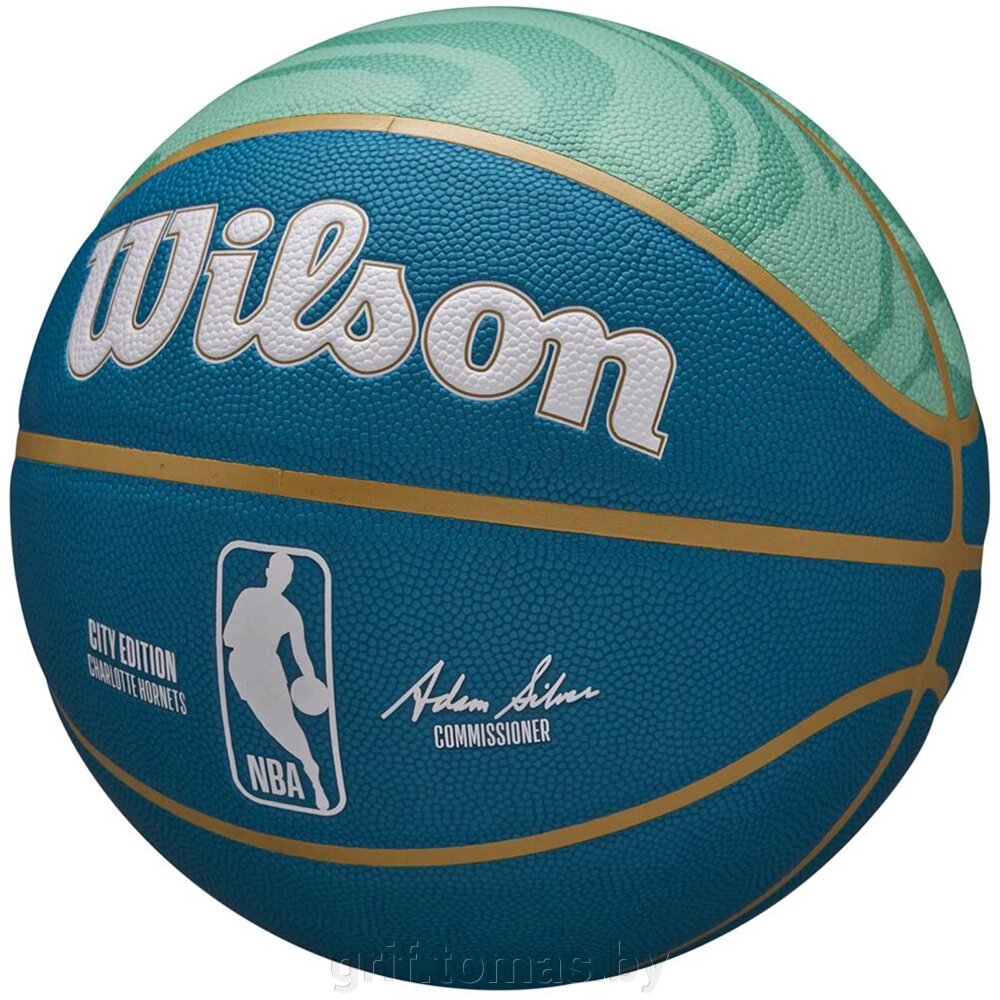 Мяч баскетбольный тренировочный Wilson NBA Team Char Hor №7 (арт. WZ4024104XB7) от компании Интернет-магазин товаров для спорта и туризма ГРИФ-СПОРТ - фото 1