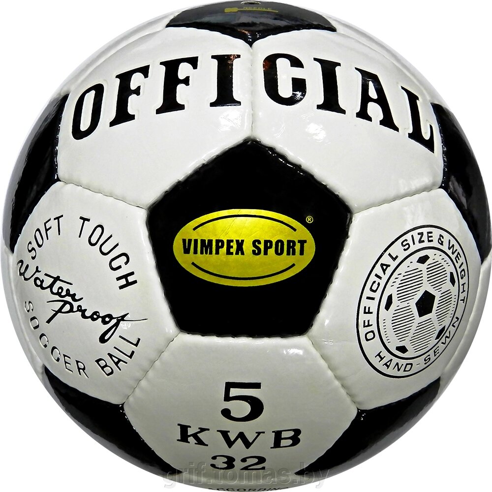 Мяч футбольный тренировочный Vimpex Sport Official №5 (арт. 9088) от компании Интернет-магазин товаров для спорта и туризма ГРИФ-СПОРТ - фото 1