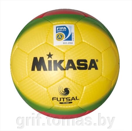 Мяч футзальный матчевый Mikasa FL450-Y №4 (арт. FL450-YGR) от компании Интернет-магазин товаров для спорта и туризма ГРИФ-СПОРТ - фото 1