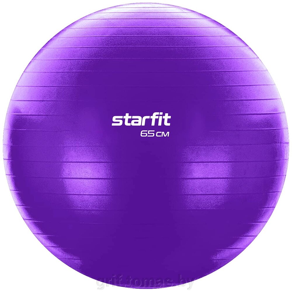 Мяч гимнастический (фитбол) Starfit 65 см с системой антивзрыв (арт. GB-108-65-PU) от компании Интернет-магазин товаров для спорта и туризма ГРИФ-СПОРТ - фото 1
