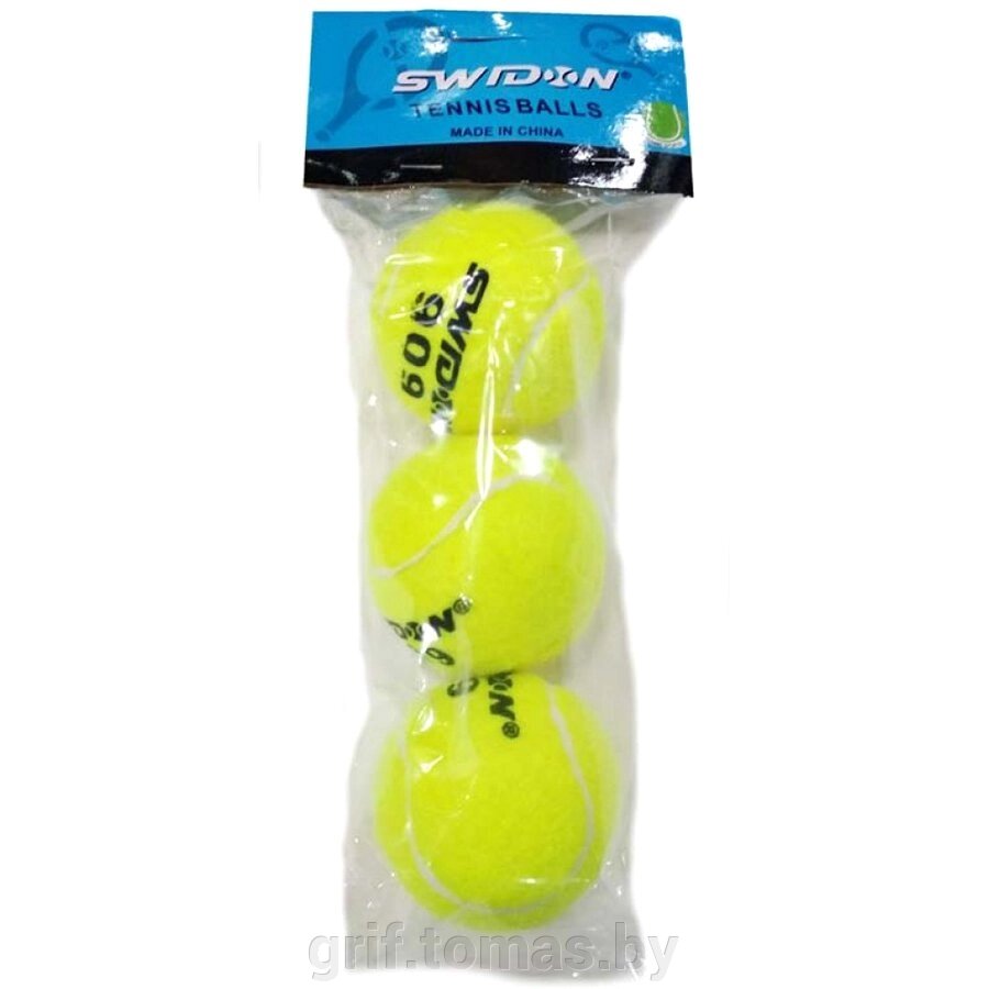 Мячи теннисные (3 мяча в пакете) (арт. 909-3) от компании Интернет-магазин товаров для спорта и туризма ГРИФ-СПОРТ - фото 1