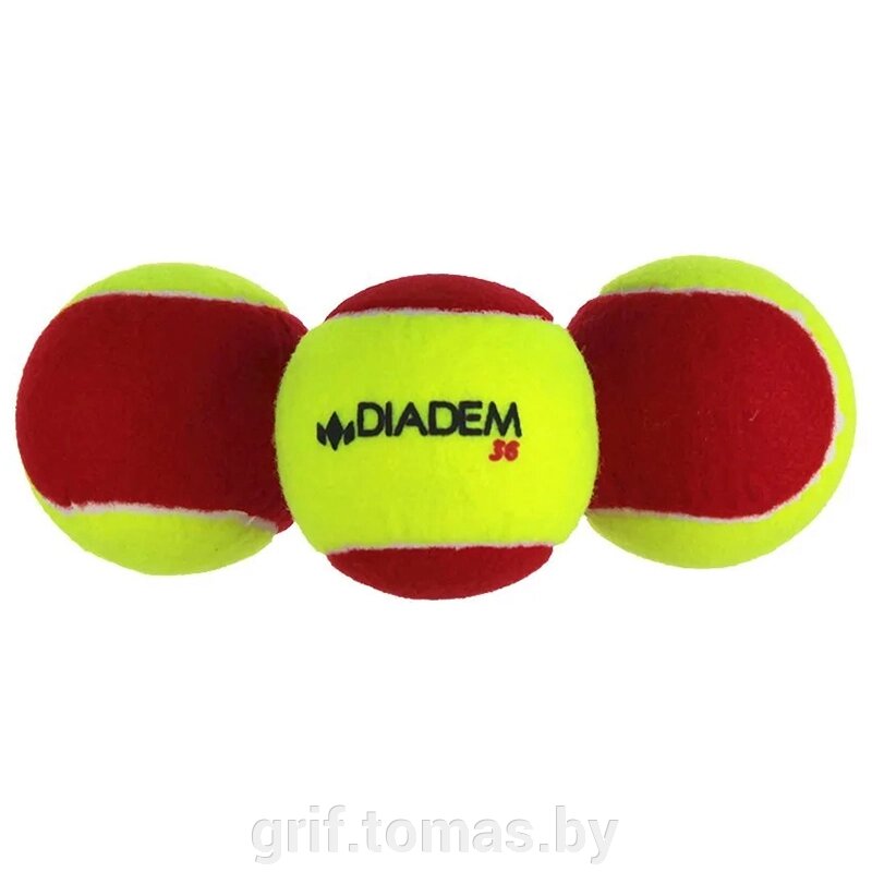 Мячи теннисные Diadem Stage 3 Red (3 мяча в пакете) (арт. BALL-CASE-RED-3) от компании Интернет-магазин товаров для спорта и туризма ГРИФ-СПОРТ - фото 1