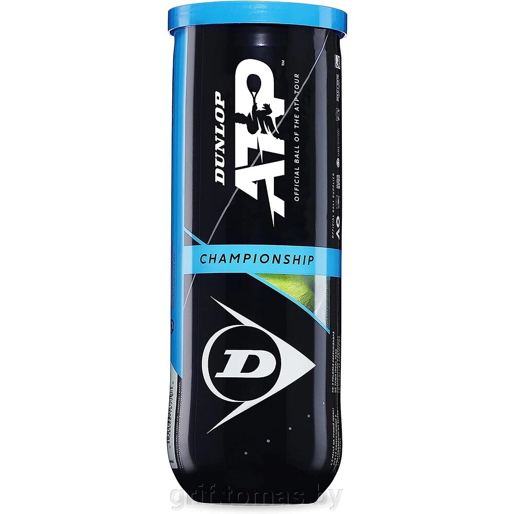 Мячи теннисные Dunlop ATP Championchip (3 мяча в тубе) (арт. 622DN601332) от компании Интернет-магазин товаров для спорта и туризма ГРИФ-СПОРТ - фото 1