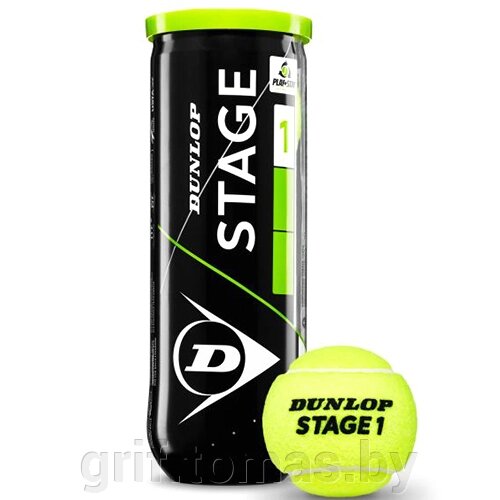 Мячи теннисные Dunlop Stage 1 Green (3 мяча в тубе) (арт. 622DN601338) от компании Интернет-магазин товаров для спорта и туризма ГРИФ-СПОРТ - фото 1