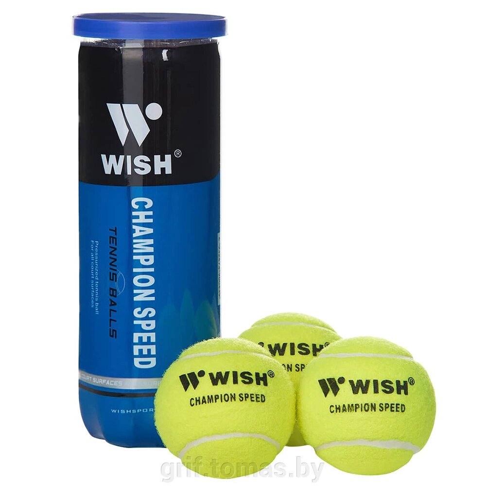 Мячи теннисные Wish Champion Speed 610 (3 мяча в тубе) (арт. WISH-610) от компании Интернет-магазин товаров для спорта и туризма ГРИФ-СПОРТ - фото 1