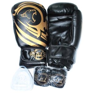 Набор для бокса детский (перчатки+капа+бинты) ZEZ Sport ПВХ (арт. Tiger)