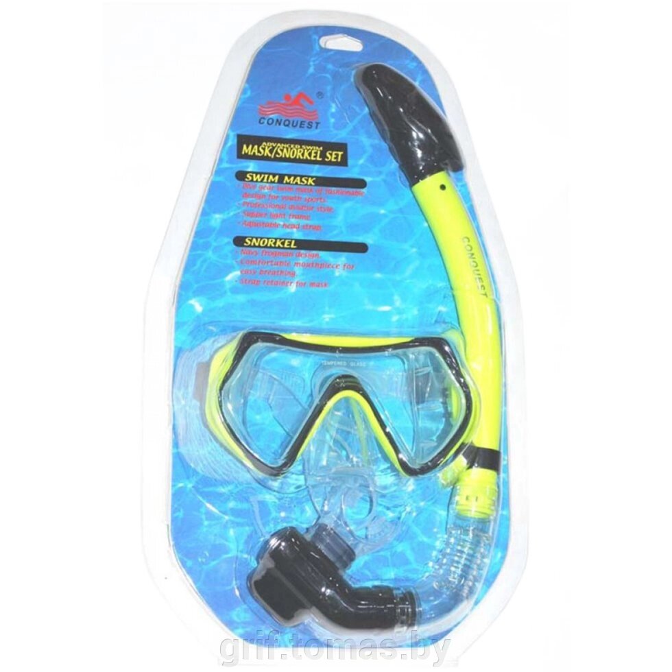 Набор для плавания взрослый (маска + трубка) (арт. M1526S/S14S) от компании Интернет-магазин товаров для спорта и туризма ГРИФ-СПОРТ - фото 1