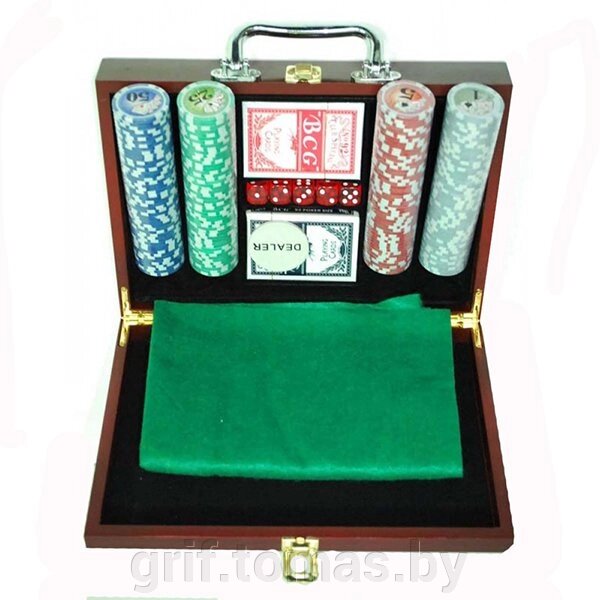 Набор для покера в чемодане сувенирный на 200 фишек (арт. 6642-S1) от компании Интернет-магазин товаров для спорта и туризма ГРИФ-СПОРТ - фото 1