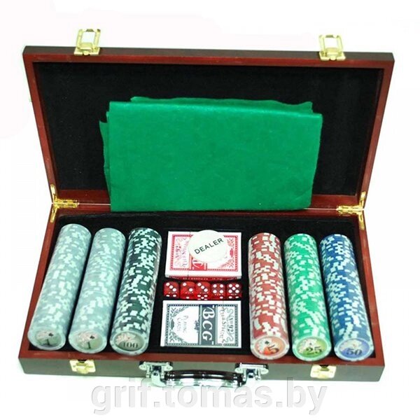 Набор для покера в чемодане сувенирный на 300 фишек (арт. 6643-B1) от компании Интернет-магазин товаров для спорта и туризма ГРИФ-СПОРТ - фото 1