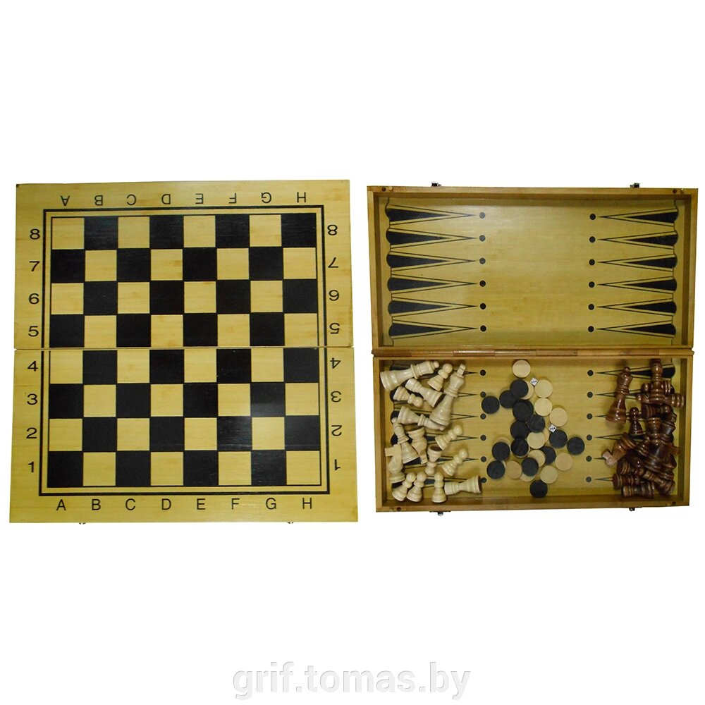 Набор игр 3 в 1 (шахматы, шашки, нарды) (арт. LG404) от компании Интернет-магазин товаров для спорта и туризма ГРИФ-СПОРТ - фото 1