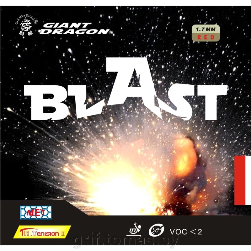 Накладка на теннисную ракетку Giant Dragon Blast (арт. 30-015) от компании Интернет-магазин товаров для спорта и туризма ГРИФ-СПОРТ - фото 1