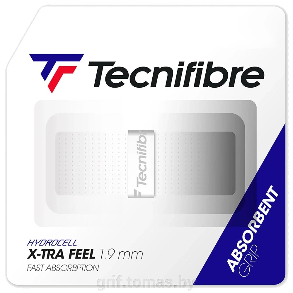 Обмотка базовая для теннисной ракетки Tecnifibre X-tra Feel (белый) (арт. 51ATPXFEWH) от компании Интернет-магазин товаров для спорта и туризма ГРИФ-СПОРТ - фото 1