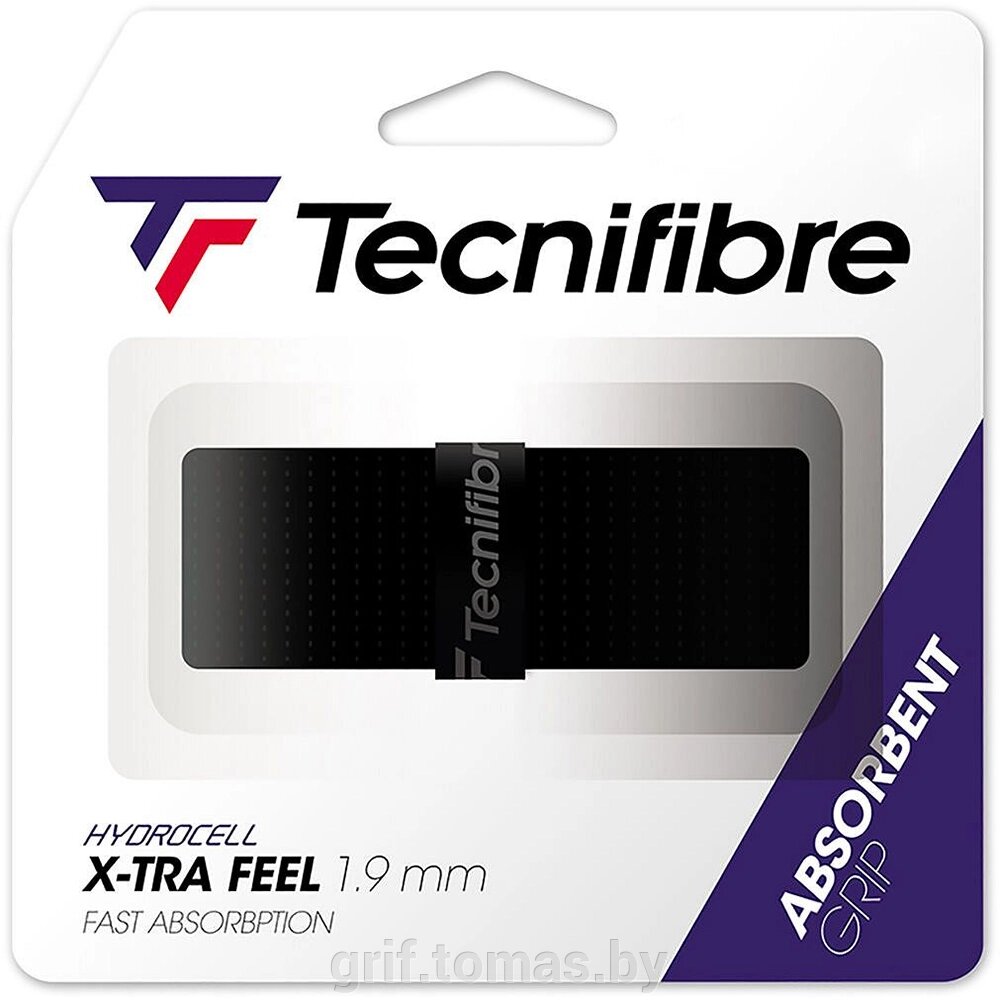 Обмотка базовая для теннисной ракетки Tecnifibre X-tra Feel (черный) (арт. 51ATPXFEBK) от компании Интернет-магазин товаров для спорта и туризма ГРИФ-СПОРТ - фото 1