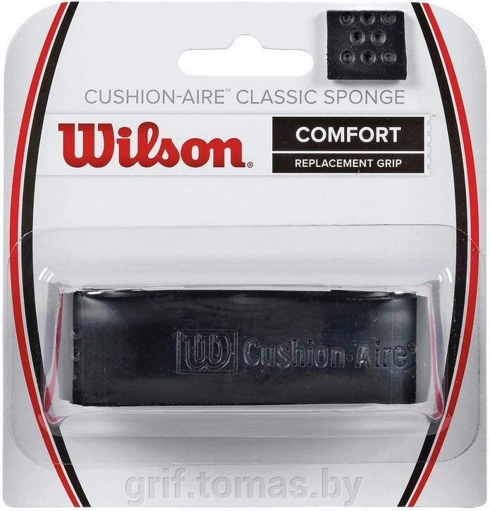 Обмотка базовая для теннисной ракетки Wilson Cushion-Aire Classic Sponge (черный) (арт. WRZ4205BK) от компании Интернет-магазин товаров для спорта и туризма ГРИФ-СПОРТ - фото 1