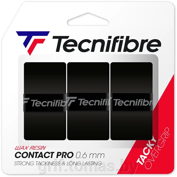 Обмотка для теннисной ракетки Tecnifibre Contact Pro (черный) (арт. 52ATPCONBK) от компании Интернет-магазин товаров для спорта и туризма ГРИФ-СПОРТ - фото 1