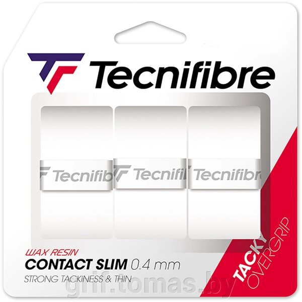 Обмотка для теннисной ракетки Tecnifibre Contact Slim (белый) (арт. 52ATPCONSL) от компании Интернет-магазин товаров для спорта и туризма ГРИФ-СПОРТ - фото 1