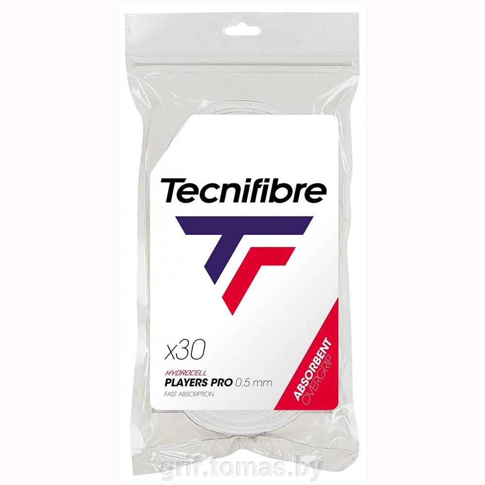 Обмотка для теннисной ракетки Tecnifibre Players Pro Feel (белый) (арт. 52PLAPRO30) от компании Интернет-магазин товаров для спорта и туризма ГРИФ-СПОРТ - фото 1