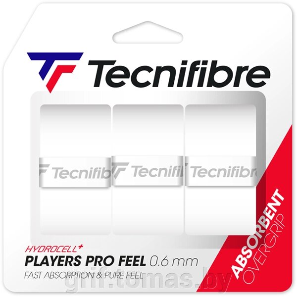 Обмотка для теннисной ракетки Tecnifibre Players Pro Feel (белый) (арт. 52PLAPROWH) от компании Интернет-магазин товаров для спорта и туризма ГРИФ-СПОРТ - фото 1